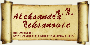 Aleksandra Nekšanović vizit kartica